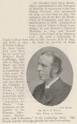 Dr. H C G Moule, Nuevo Obispo de Durham