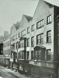 Fetter Lane, parte trasera de Barnards Inn, Ciudad de Londres, 1879