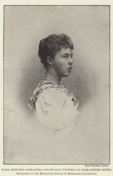 SAR Princesa Alexandra Louise Olga Victoria de Sajonia-Coburgo-Gotha, prometida al Príncipe Heredero de Hohenlohe-Langenburg