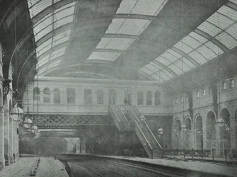 Kings Cross Station: vista de las plataformas, 1862