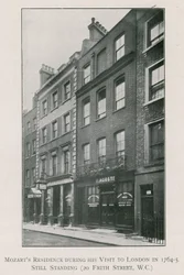 Residencia de Mozart en 20 Frith Street, Soho