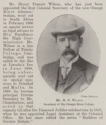 Sr. H F Wilson, secretario de la Colonia del Río Orange