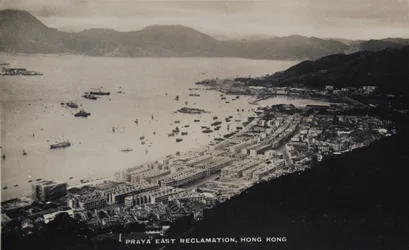 Praya East Reclamation, Hong Kong, de un álbum de fotografías relacionadas con el servicio de Pte H. Chick, 1940