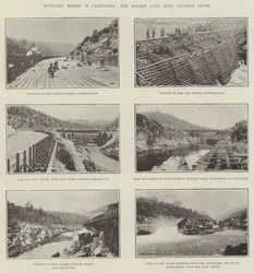 Minería en el Lecho del Río en California, la Mina Golden Gate, Río Feather