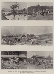 Escenas en el noreste de Japón, mostrando el efecto de los recientes tsunamis