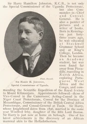 Sir Harry H Johnston, comisionado especial de Uganda