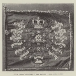 Color del Estado presentado por Su Majestad a los Guardias Escoceses