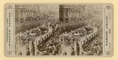 Impresión estereoscópica del Jubileo de Diamante de la Reina Victoria, 28 de junio de 1897