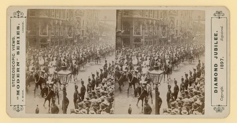 Impresión estereoscópica del Jubileo de Diamante de la Reina Victoria, 28 de junio de 1897