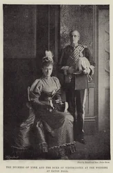 La Duquesa de York y el Duque de Westminster en la boda en Eaton Hall