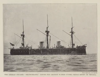 El crucero alemán Deutschland, rumbo a aguas chinas bajo el mando del Príncipe Enrique de Prusia