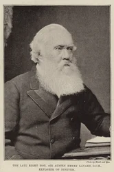 El difunto honorable Sir Austen Henry Layard, GCB, explorador de Nínive