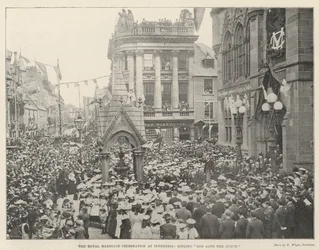 La Celebración del Matrimonio Real en Inverness, cantando God Save the Queen