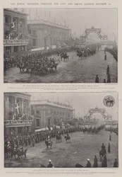 El progreso real por la ciudad y el sur de Londres, 25 de octubre