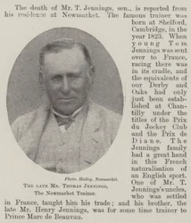El difunto Sr. Thomas Jennings, entrenador de Newmarket
