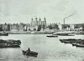 Torre de Londres, Tower Hill: desde el río, 1895