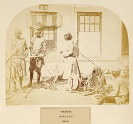 Tejedores, Hindúes, Delhi, de The People of India, por J. Forbes Watson, publicado en 1868