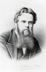 William Holman Hunt, grabado después de una fotografía, c.1865