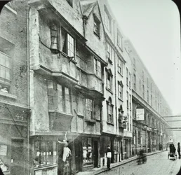Wych Street, Westminster: vista oeste, 1890