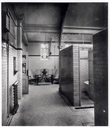 Cubículos privados y área de espera de Bramley Baths, Leeds