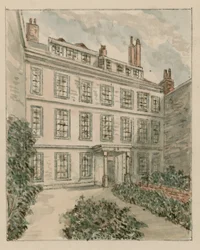 10 Nevills Court, Fetter Lane, Holborn, de un boceto en 1890