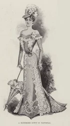 Un elegante vestido de tafetán