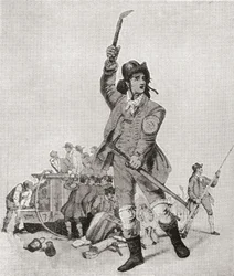 Un bombero londinense en la década de 1790. De The Strand Magazine publicado en 1897.