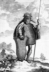 Un marcomano, grabado por Cornelis Huyberts, ilustración de The Commentaries of Caesar traducido al inglés por William Duncan, publicado en 1753
