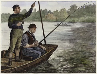 Un miembro de un club de pesca del Támesis