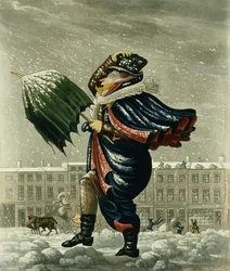 Una Feliz Navidad y un Próspero Año Nuevo en Londres, grabado por G. Hunt, 1827