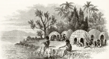 Un campamento nativo en Queensland, c.1880, de 