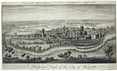 Vista en perspectiva de la ciudad de Bath, grabado para la Universal Magazine