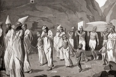 Una procesión funeraria fenicia, de la Historia de las Naciones de Hutchinson, pub.1915