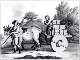 Una granja portuguesa, de Una Vista General del Estado de Portugal por James Murphy, publicado en 1797