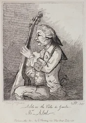 Solo en la Viola da Gamba, Carl Friedrich Abel (1723-87) (grabado)