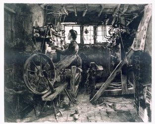 Un típico loft de tejedores de la Primera Revolución Industrial
