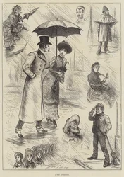 Una tarde lluviosa (grabado)