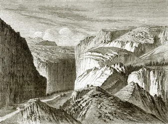 Un cañón, o paso de montaña, en la guerra de Sierra