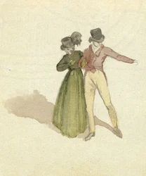 Una pareja paseando, c.1825