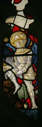 Un detalle de la ventana este que representa a un miembro de la Jerarquía Angélica, un Poder