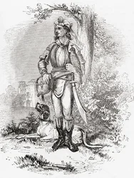 Un gran halconero, de la vieja Inglaterra: A Pictorial Museum, pub. 1847