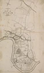 Mapa de Fulham, Londres, 1813