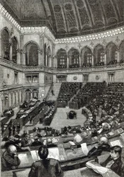 Una sesión nocturna en la Cámara de Diputados de Italia, de 