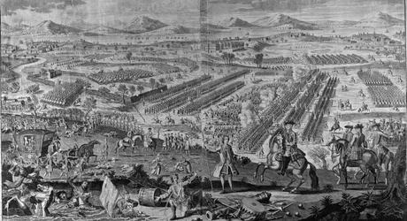 Vista en perspectiva de la gloriosa Batalla de Drunmossie Moor el 16 de abril de 1746, 1746