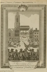 Una representación de un antiguo torneo practicado anteriormente por los habitantes de Londres