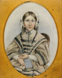 Una joven Florence Nightingale en un marco ovalado