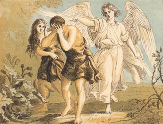 Adán y Eva expulsados del Jardín