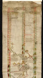 MS 18268 A adicional, Genealogía de Eduardo IV de Inglaterra, que muestra su título a las coronas de Gales, Francia e Inglaterra, en tres líneas de descendencia.