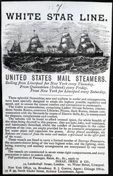 Anuncio de la White Star Line, 1876 (papel impreso)