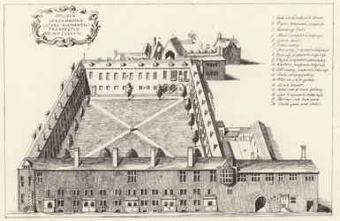 Vista aérea de Gresham College en la Ciudad de Londres